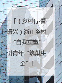 （乡村行·看振兴）浙江乡村“自我重塑” 引青年“筑巢生金”